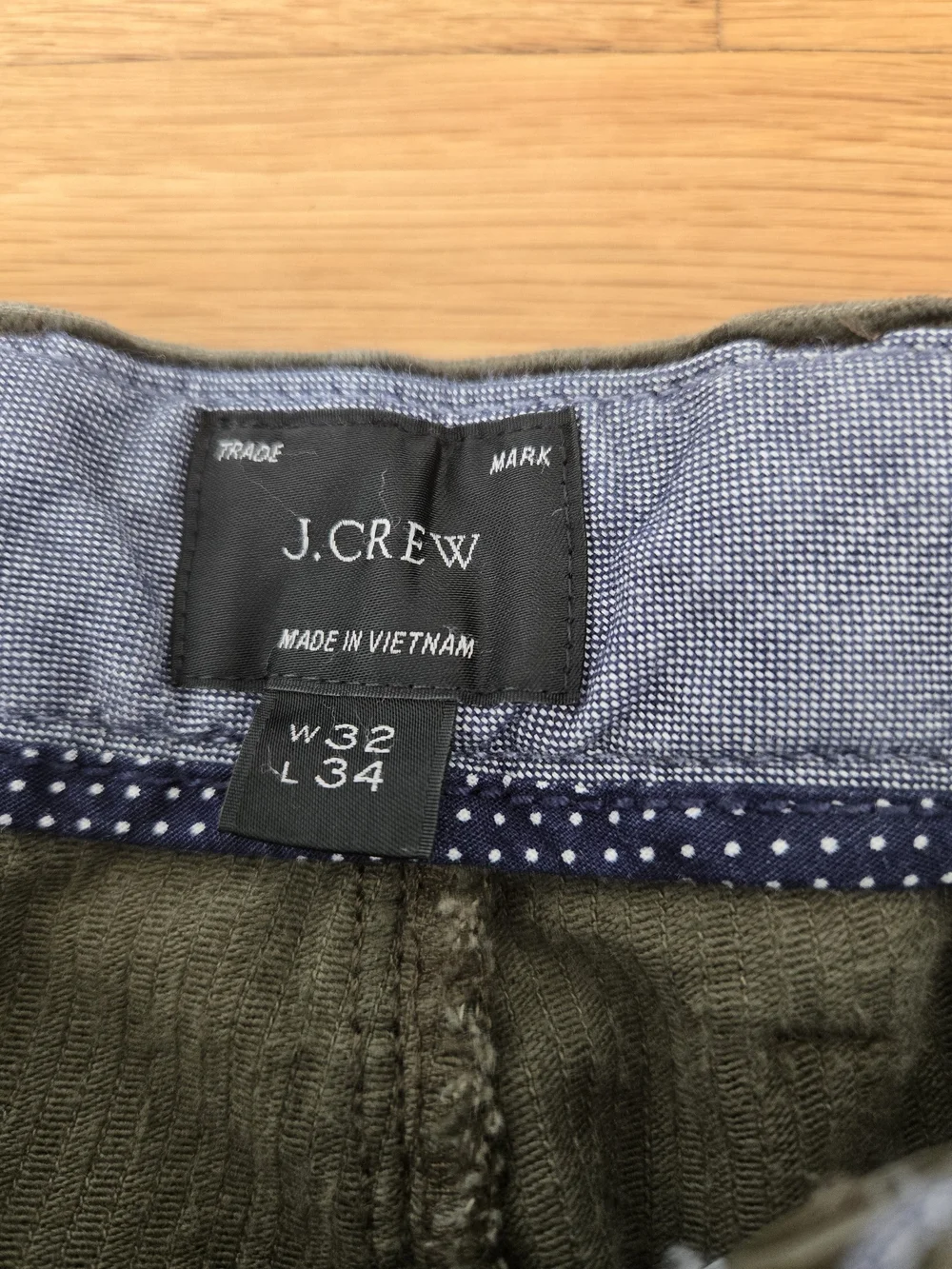 J. Crew Men's Dark Olive Corduroy Pants - Classic Casual Tapered Fit
